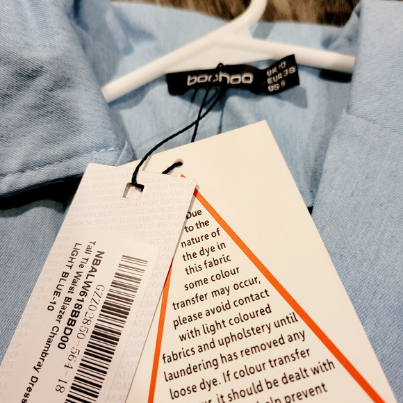 Boohoo Sky Blue Collared Dress - Picture 3 of 3